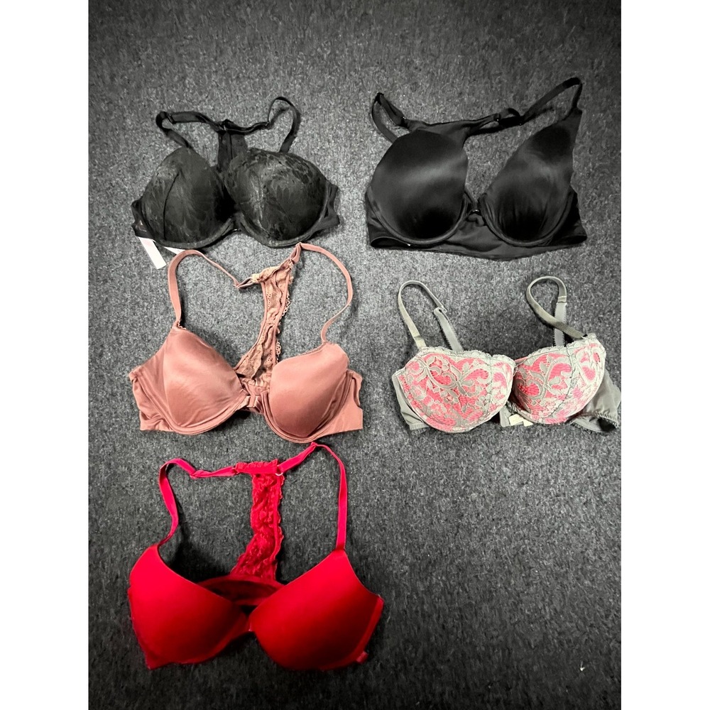 Victoria's Secret Push Up Bra Women 34C Multicolor Lace Beach Racerback Lot of 5